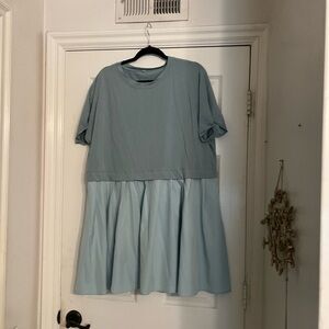 Light Blue Short Sleeve Dress